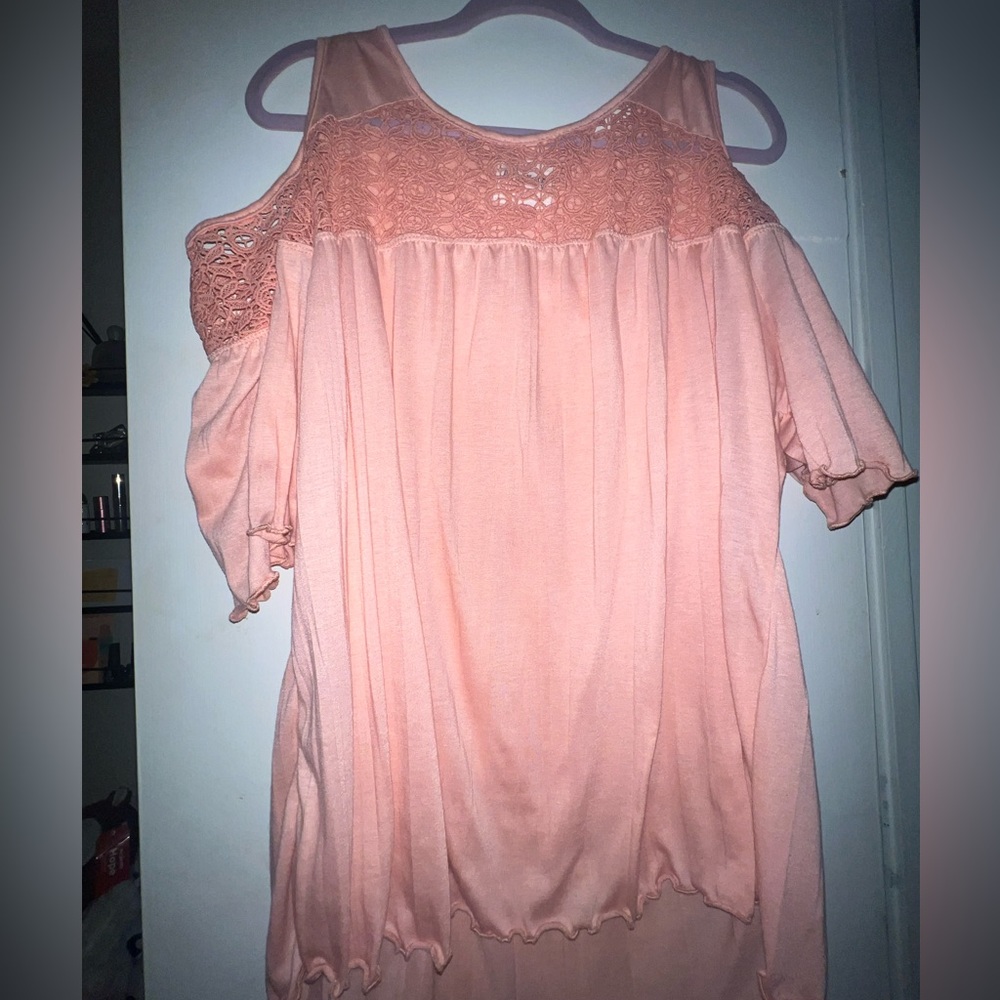 Pink off shoulder shirt